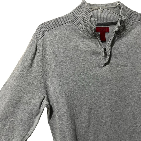 ALFANI SLIM Fit Men’s Gray Quarter Zip Pullover Jacket Size Medium - Picture 2 of 6
